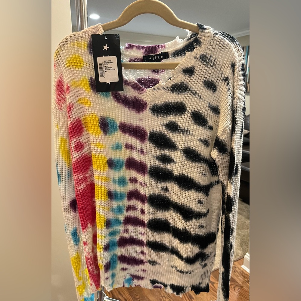 Flowers by Zoe Multicolor Tie-Dye Kids Sweater